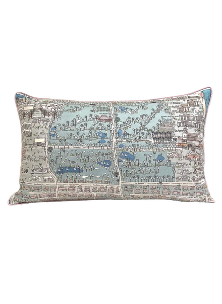 PALM BEACH BALTIC BLUE PRINT SCARF PILLOW 16X24