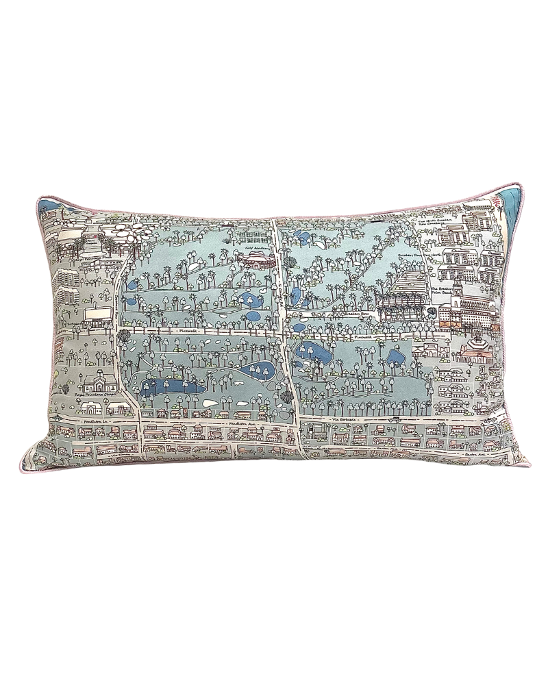 PALM BEACH BALTIC BLUE PRINT SCARF PILLOW 16X24