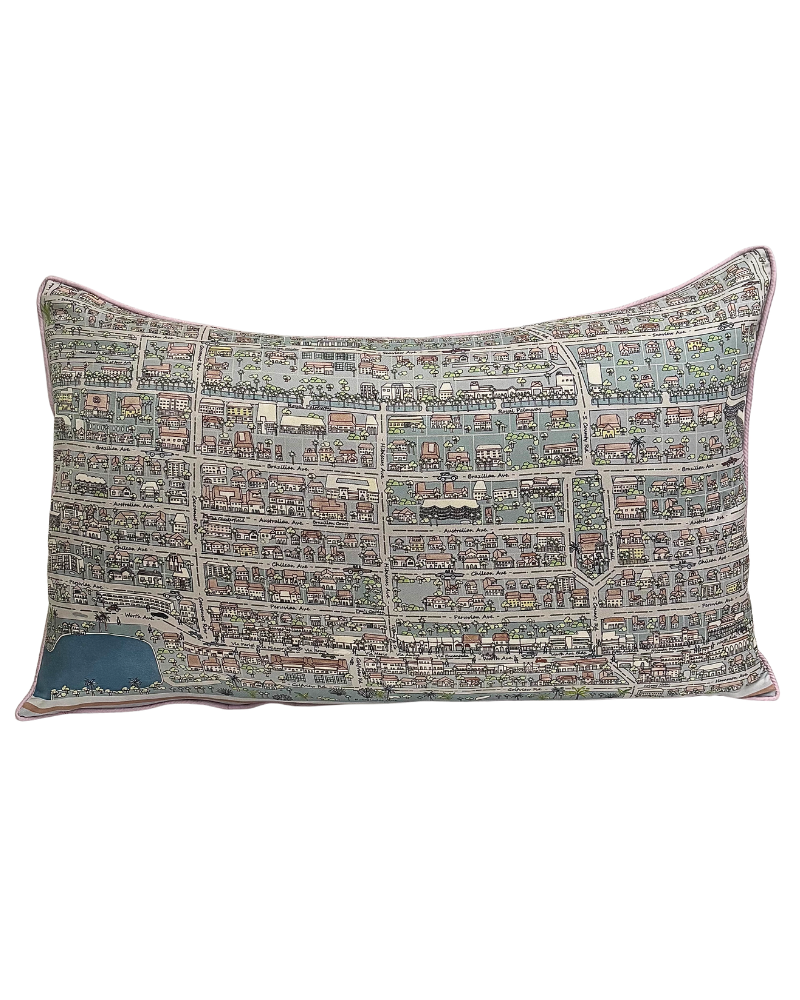 PALM BEACH BALTIC BLUE PRINT SCARF PILLOW 16X24