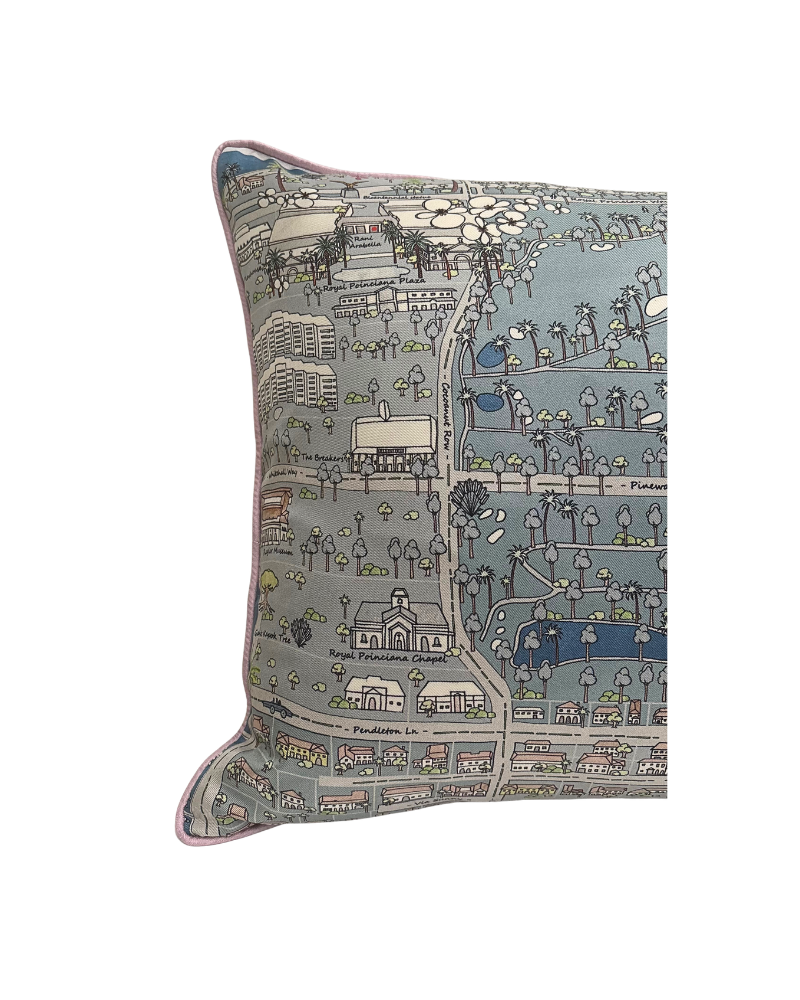 PALM BEACH BALTIC BLUE PRINT SCARF PILLOW 16X24