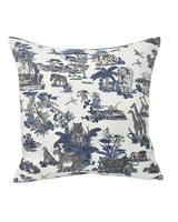 SILK QUILTED PILLOW: JUNGLE: BLUE