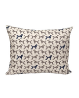 SILK QUILTED PILLOW: POODLE PRINT: GREY