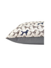 SILK QUILTED PILLOW: POODLE PRINT: GREY