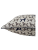 SILK QUILTED PILLOW: POODLE PRINT: GREY 21"X21"