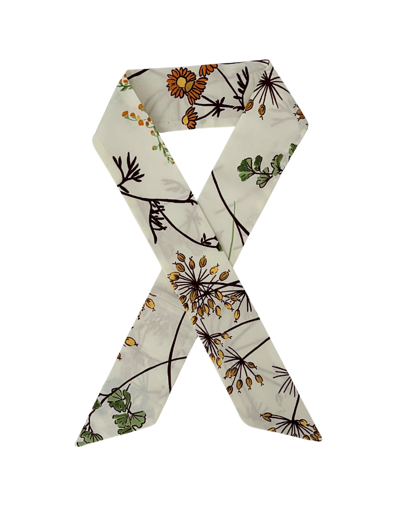 COTTON TWILLY: MARGARITA PRINT: IVORY - 32" x 3"