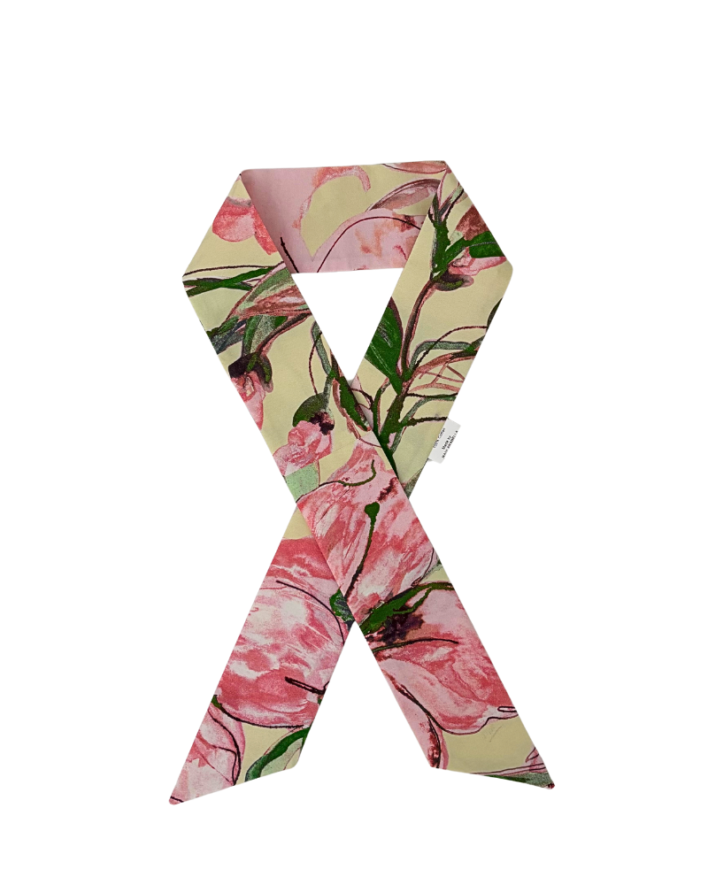 COTTON TWILLY: SICILY PRINT: VANILLA - 32" x 3"