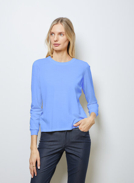 SUPERFINE LIGHT WEIGHT CREW SWEATER: BLUE