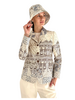 SILK PRINTED QUILTED BLAZER WITH SUEDE DETAIL: SEVILLE: IVORY