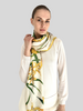 CASHMERE PRINTED SCARF: DANCING LADY FLOWERS: YELLOW