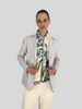 CASHMERE PRINTED SCARF: DANCING LADY FLOWERS: BLUE