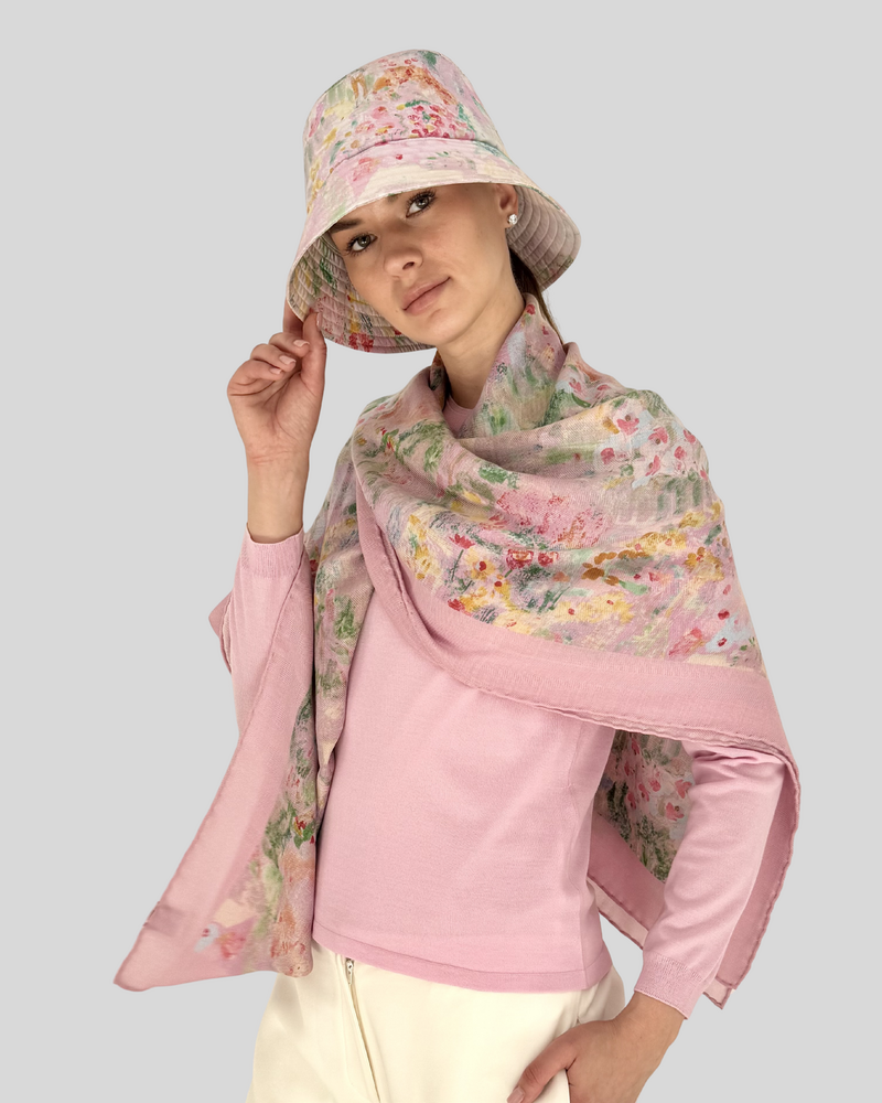 CASHMERE PRINTED SCARF: SPELLO: PINK