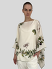 CASHMERE PRINTED PONCHO: OLIVES
