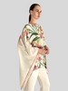 CASHMERE PRINTED PONCHO: DANCING LADY FLOWERS: PINK
