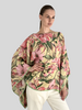 CASHMERE PRINTED PONCHO: SICILY: VANILLA