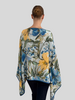 CASHMERE PRINTED PONCHO: SICILY: BLUE