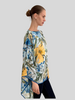 CASHMERE PRINTED PONCHO: SICILY: BLUE