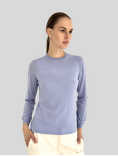 SUPERFINE LIGHT WEIGHT CREW SWEATER: BLUE