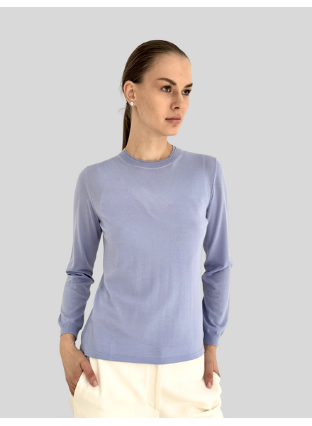 SUPERFINE LIGHT WEIGHT CREW SWEATER: BLUE