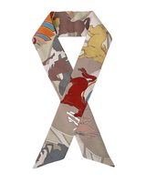 SILK TWILLY:GALOPPING HORSES PRINT MULTI-32" x 3