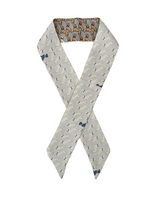 SILK TWILLY: BASSET PRINT LIGHT BLUE AND BLUE-32" x 3