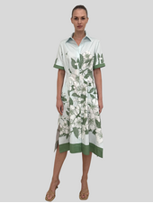 HALF-SLEEVES DRESS: APPLE BLOSSOM: LIGHT BLUE