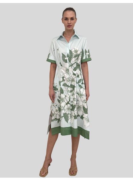 HALF-SLEEVES DRESS: APPLE BLOSSOM: LIGHT BLUE