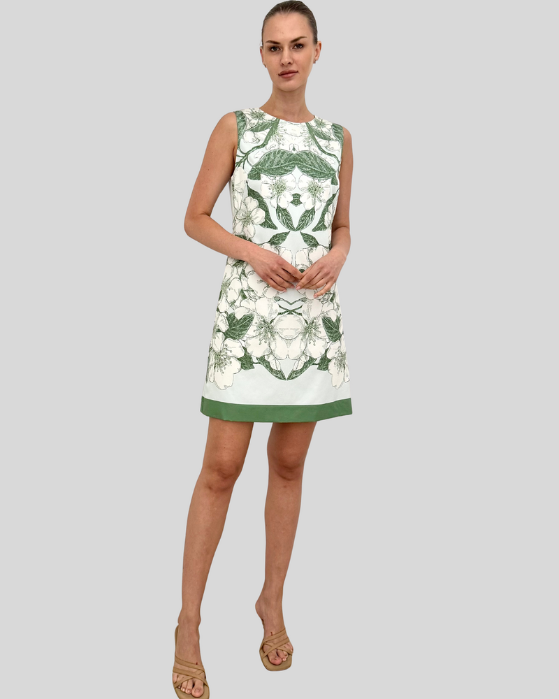 SLEEVELESS DRESS: APPLE BLOSSOM: LIGHT BLUE