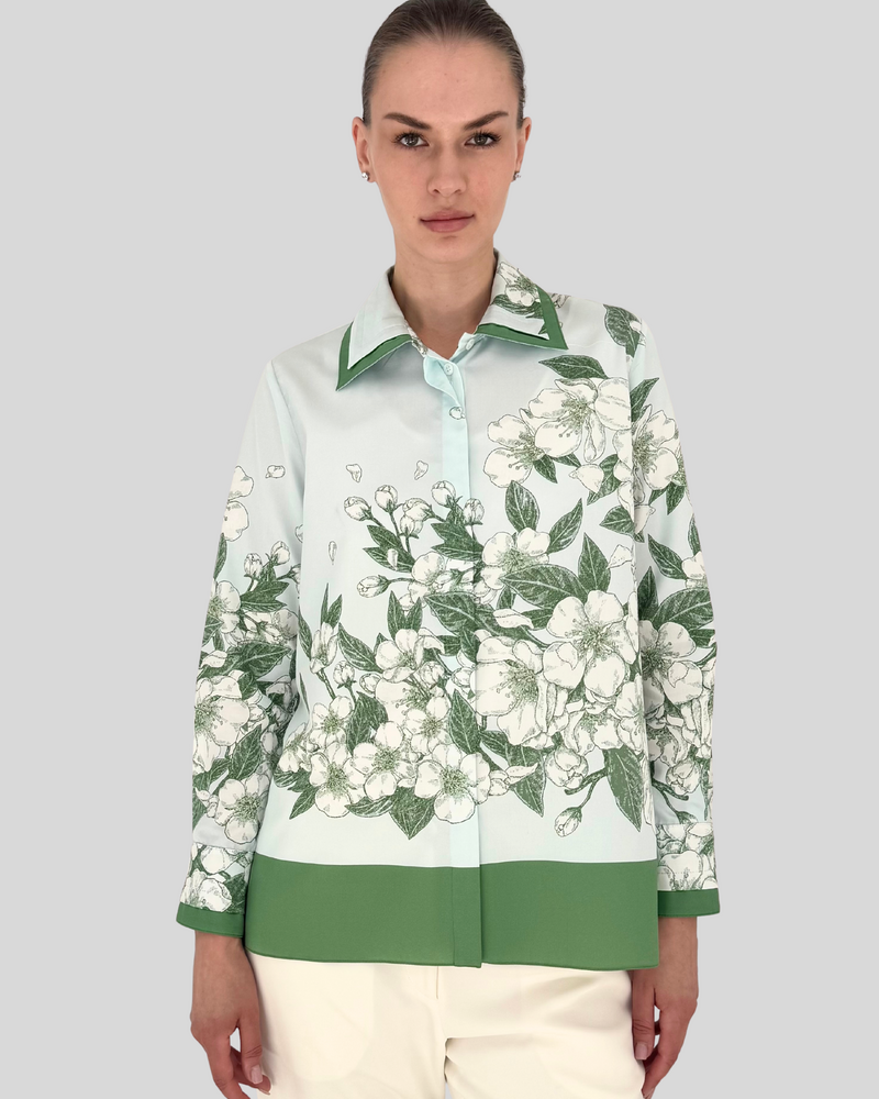 CLASSIC DOUBLE COLLAR SHIRT: APPLE BLOSSOM: LIGHT BLUE