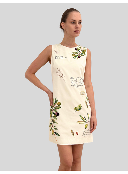 SLEEVELESS DRESS: OLIVES: GREEN