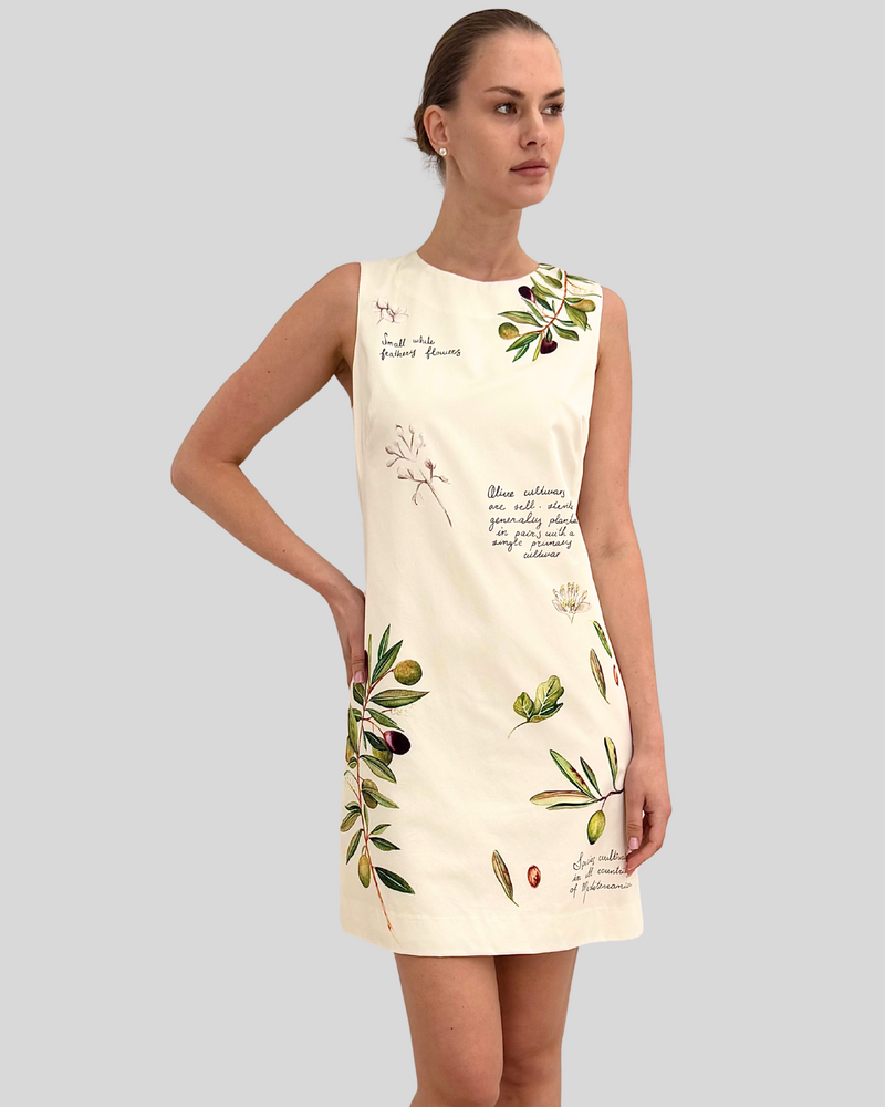 SLEEVELESS DRESS: OLIVES: GREEN