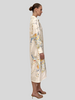 SHIRT DRESS WITH BELT: JACQUARD PEACOCK PRINTED: IVORY