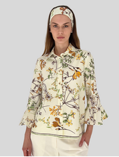 CLASSIC SHIRT RUFFLE SLEEVE: MARGARITA: IVORY