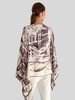 CASHMERE PRINTED PONCHO: MODERN COMO: BROWN