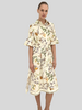 DRESS RUFFLE SLEEVES WITH BELT: MARGARITA: IVORY