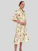 DRESS RUFFLE SLEEVES WITH BELT: MARGARITA: IVORY