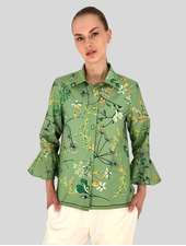 CLASSIC SHIRT RUFFLE SLEEVE: MARGARITA: GREEN