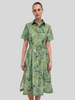 HALF-SLEEVES DRESS WITH BELT: MARGARITA: GREEN
