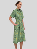 HALF-SLEEVES DRESS WITH BELT: MARGARITA: GREEN