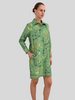 LONG SLEEVE SHIRT DRESS: MARGARITA: GREEN