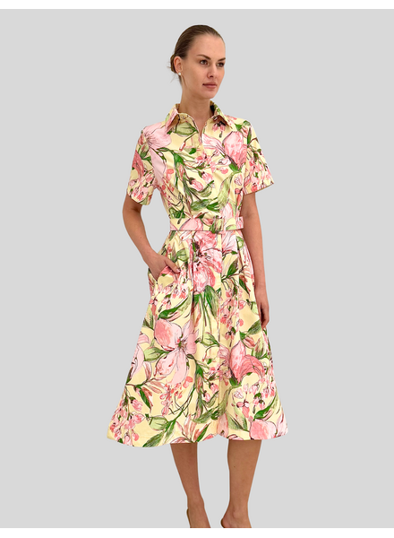 HALF-SLEEVES DRESS: SICILY: VANILLA