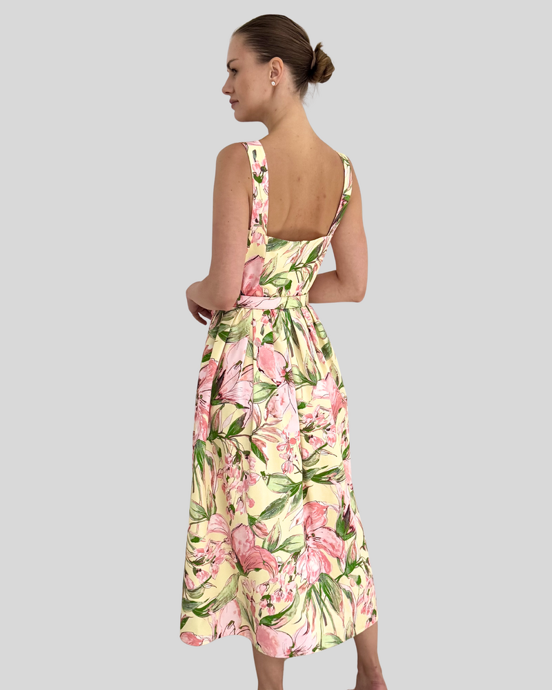 DRESS WITH BELT:  SICILY: VANILLA
