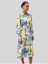 SHIRT DRESS WITH BELT: SICILY: BLUE