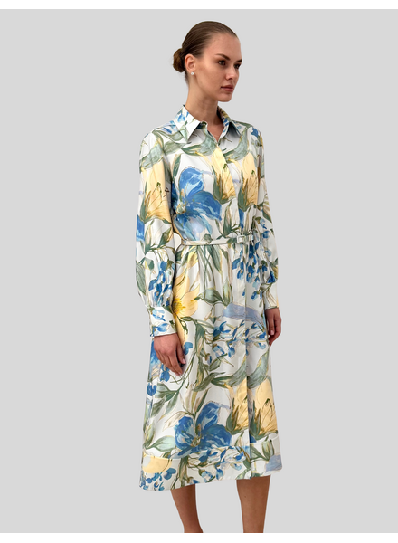 SHIRT DRESS WITH BELT: SICILY: BLUE