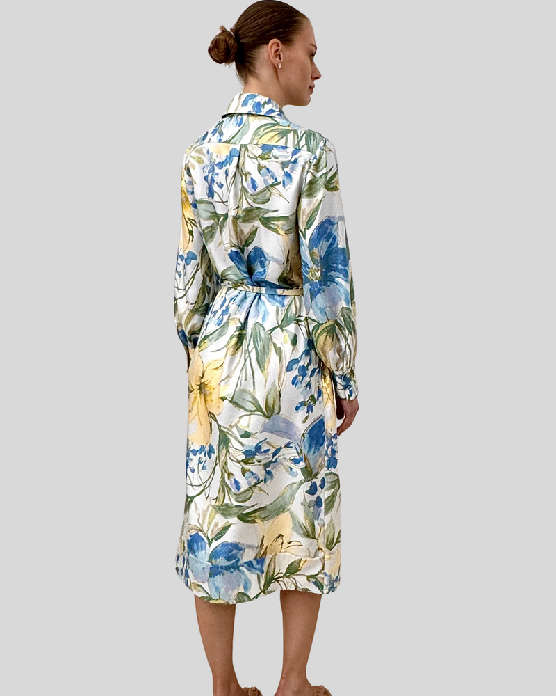 SHIRT DRESS WITH BELT: SICILY: BLUE