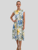 LONG DRESS WITH CAP SLEEVES: SICILY: BLUE