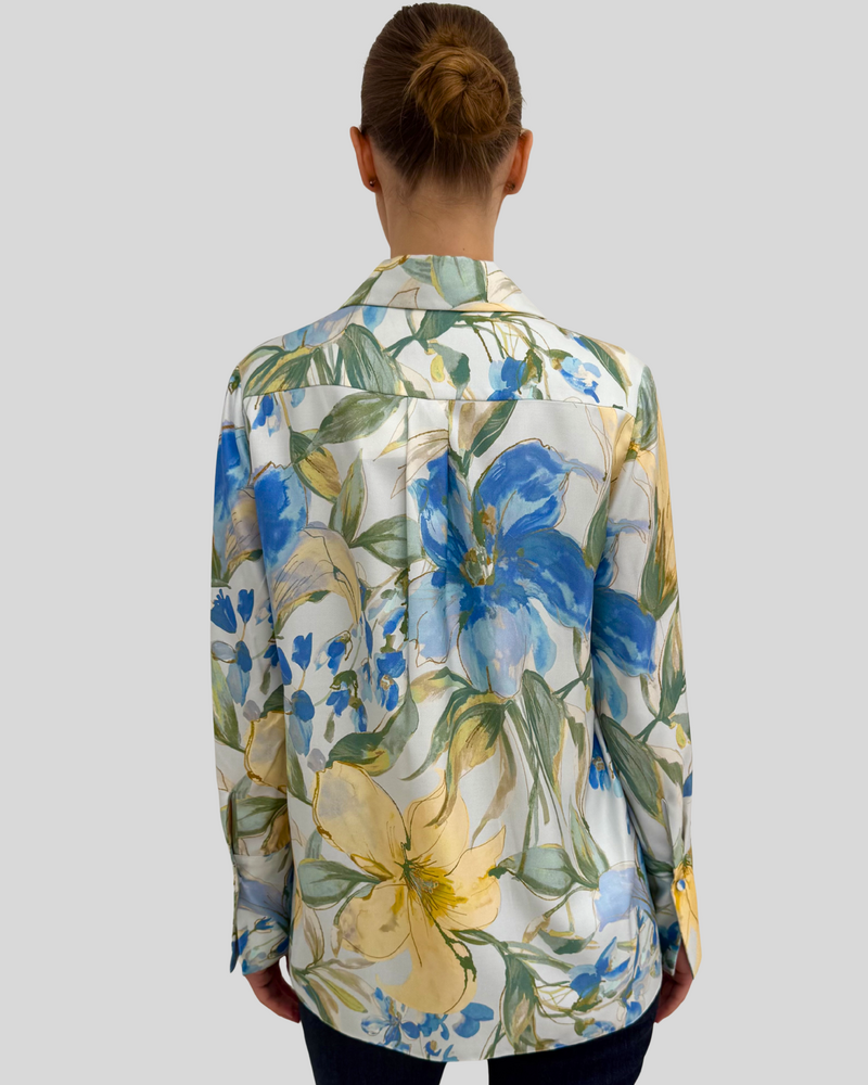 LONG SLEEVE SHIRT:  SICILY: BLUE