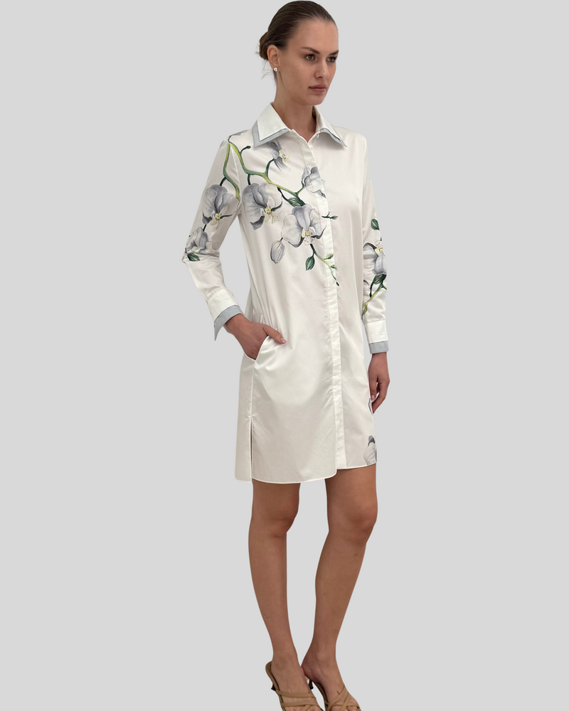 STRAIGHT CUT DRESS: ORCHID: SILVER
