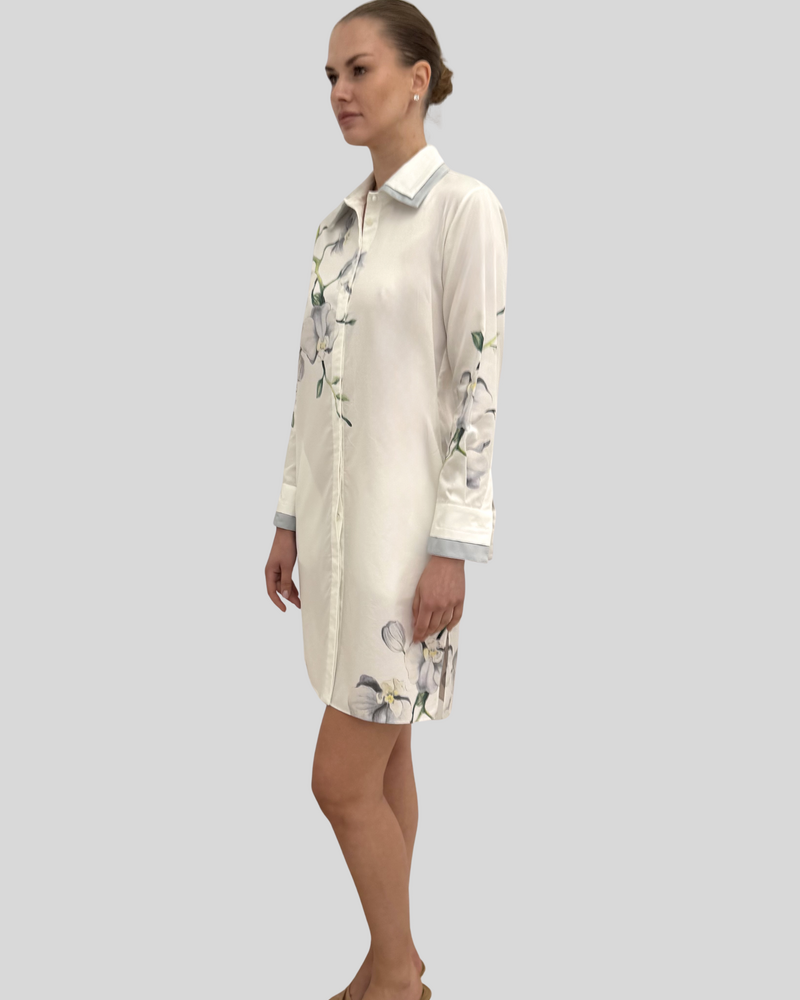 STRAIGHT CUT DRESS: ORCHID: SILVER