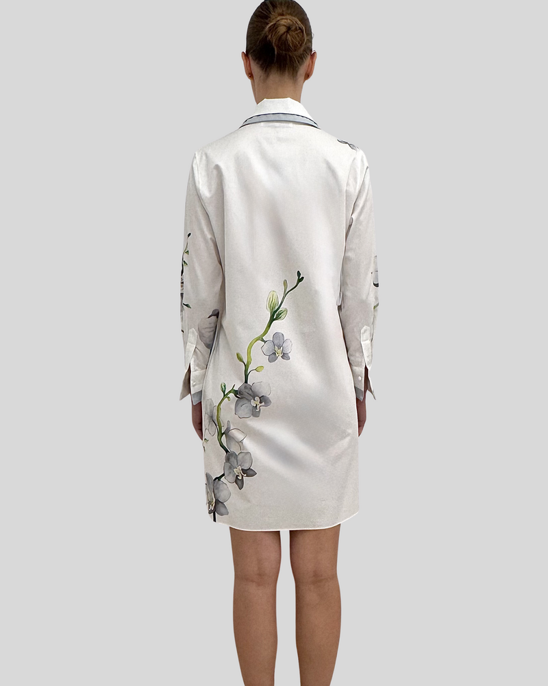 STRAIGHT CUT DRESS: ORCHID: SILVER
