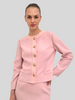 TWEED CREWNECK JACKET: PINK